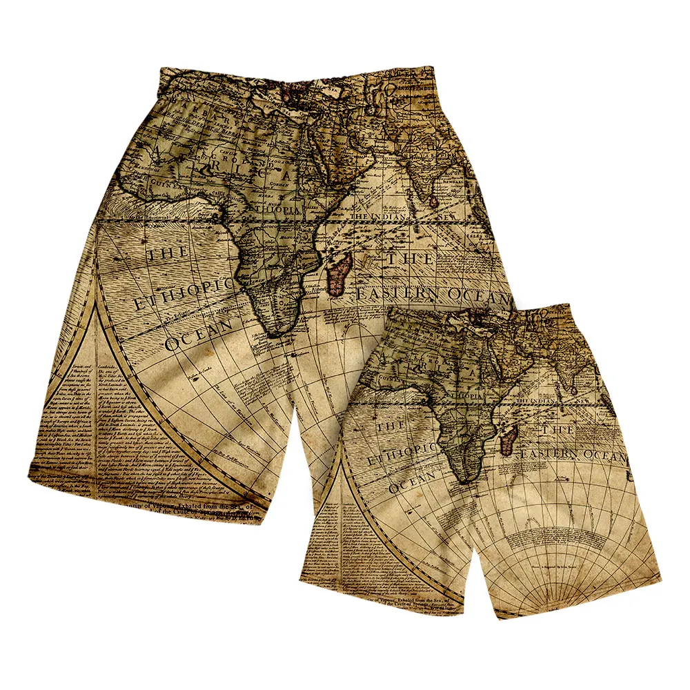 

Мужские шорты для плавания, серфинга, баскетбола, спорта на открытом воздухе, бега, фитнеса, повседневные пляжные свободные шорты с принтом карты мира, легко сушить, Новинка лета 2023