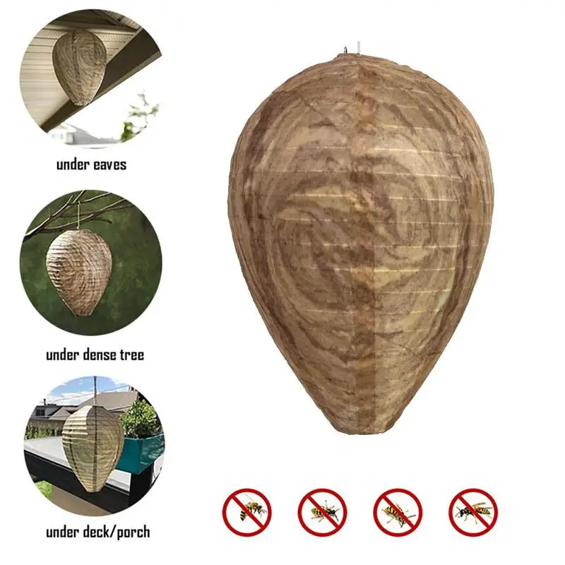 

Wasp Nest Bait Waterproof Fake Wasp Nest Carpenter Bee Trap Fabric Paper Lantern Suspension Drive Bee Trap Bee Repellent Hive