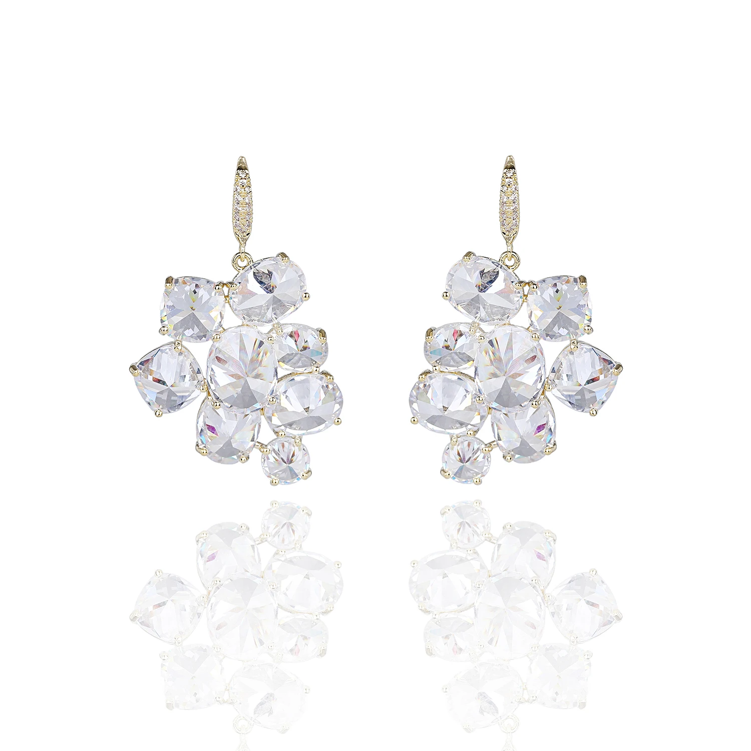 Full CZ Cubic Zirconia Grape Dangle Bridal Wedding Earring for Women Jewelry CE11217