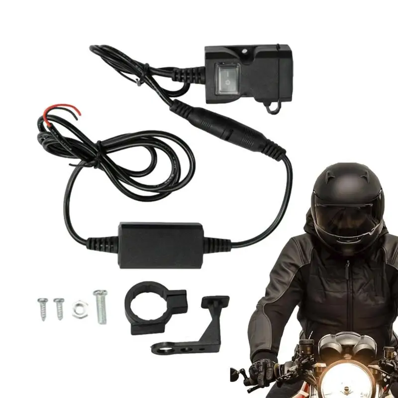 

Motorcycle Phone Charger USB Adapter Charging Port Motorcycle Charger Protective Motorcycle Dual USB Charger Multipurpose For