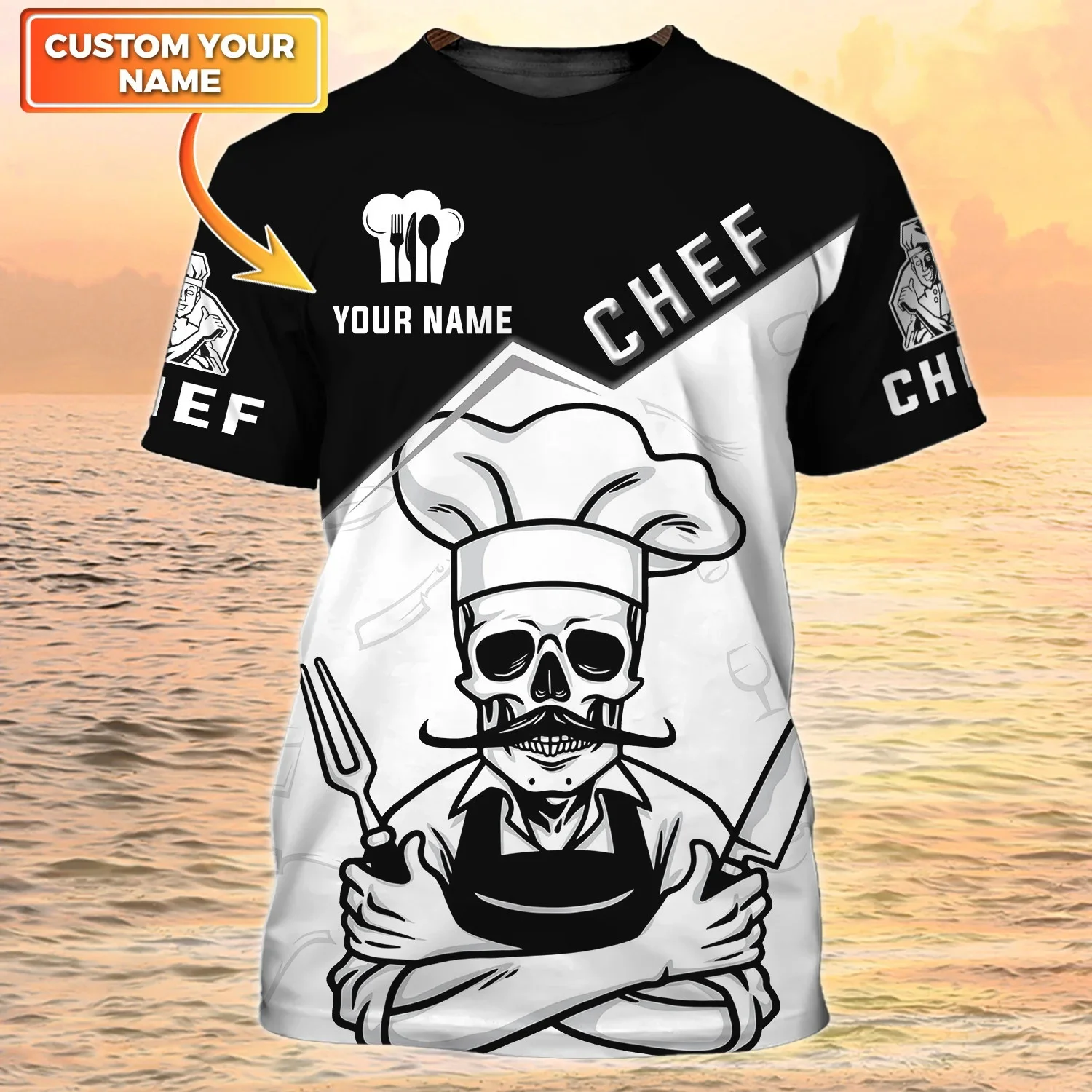 PLstar Cosmos Neueste Sommer männer T-shirt Personalisierte Name Chef 3D Gedruckt t-shirt Unisex Casual T-shirt Chef Uniformen DW119 – Detail 17