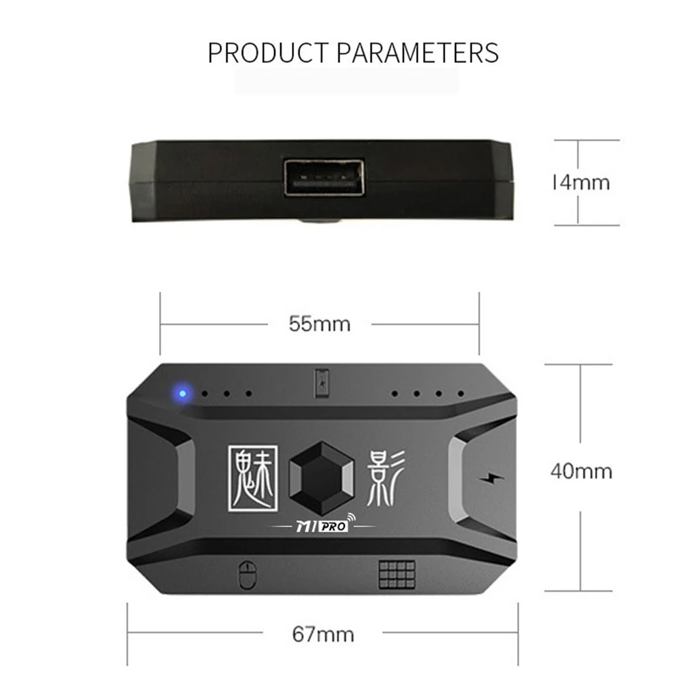 Converter Adapter Portable Keyboard Mouse for Mobile Game BT5.0 Support Android iOS System