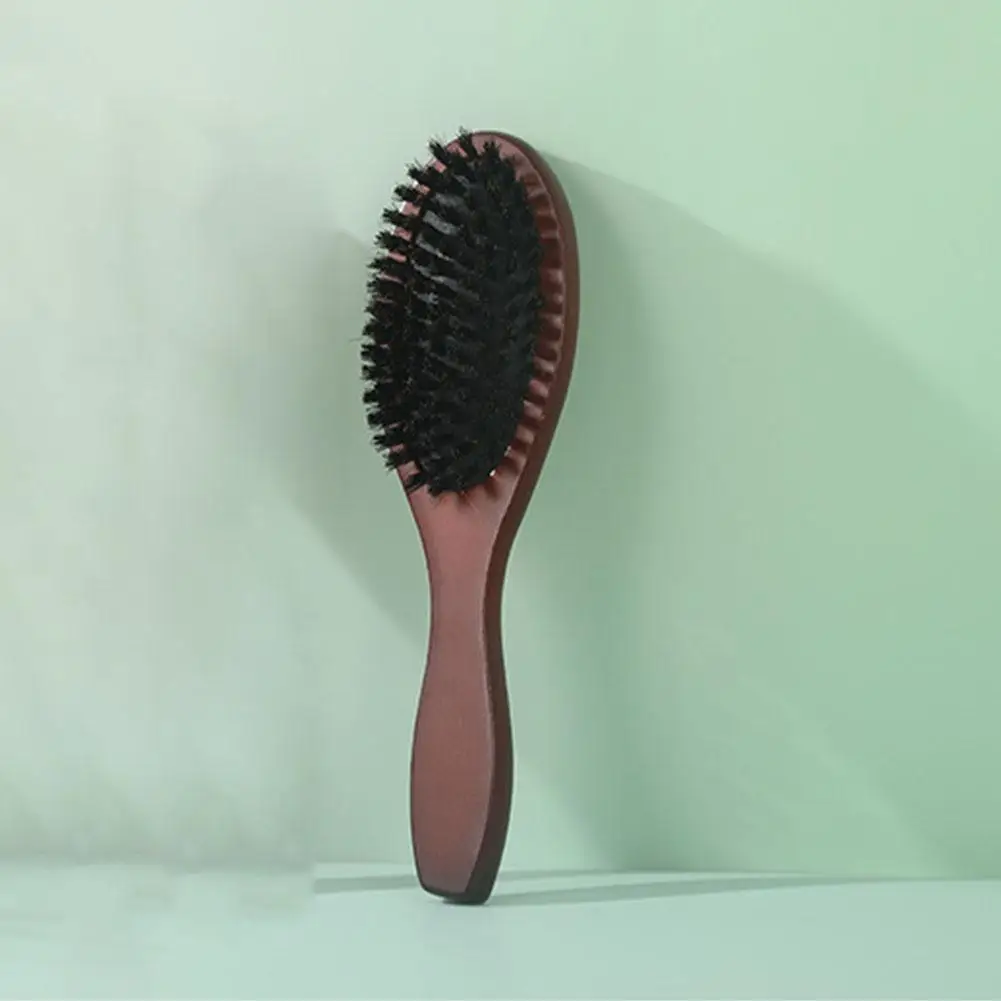 Natural Boar Bristle Wood Hair Brush Comb for Styling and Care