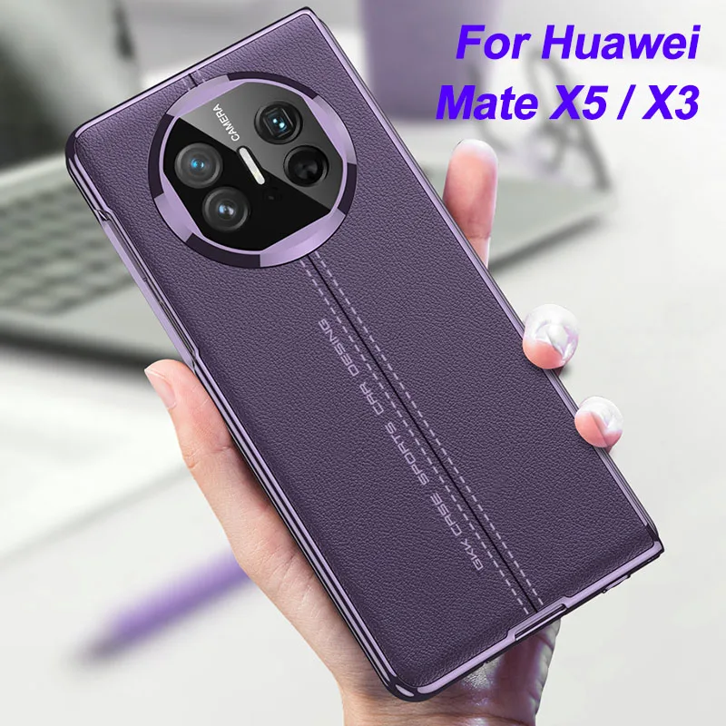 Premium Electroplated Leather Hard Case with Screen Glass Protector - Stylish Protective Cover