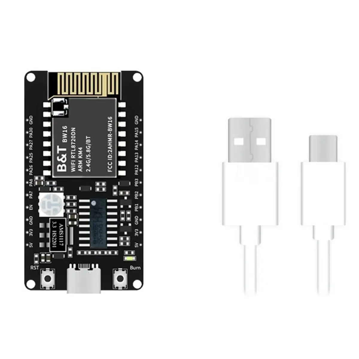 (A23G) BW16-Kit 개발 보드 RTL8720DN 듀얼 밴드 2.4G 및 5G Wi-Fi 저전력 블루투스 BLE 모듈 Type-C 인터페이스