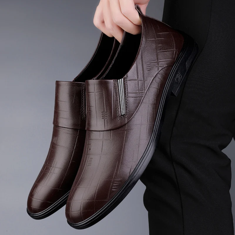 Genuine Leather Men Formal Dress Footwear Fashion Pointed Toe Men Business Casual Shoes High Quality Male Oxfords Shoes Sneakers
