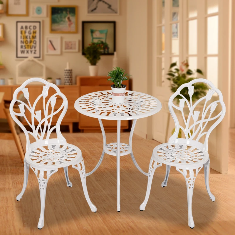 

Cast aluminum outdoor tables and chairs courtyard furniture set leisure villa outdoor balcony garden outdoor terrace table