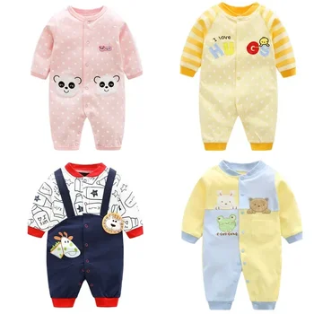 2025 Autumn newborn baby boy rompers cotton spring girls clothes 0 to 12 months Comfortable baby jumpsuits clothing Onesies 1