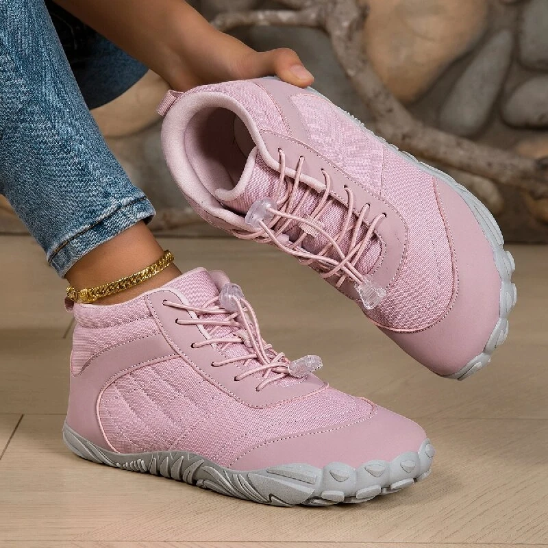 Minimalist Wide Toe Barefoot Waterproof Outdoor Cotton Shoes Hiking Climbing Fleece Lined Warm Shoes Women Sports Thickened Anti
