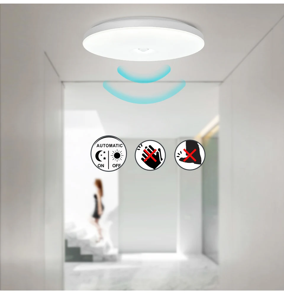 Description Picture 4 of itemPIR Motion Sensor Light 8W 16W AC220-240V Round Modern LED Ceiling Lights For Corridor Staircase Lights Staircase Entrance