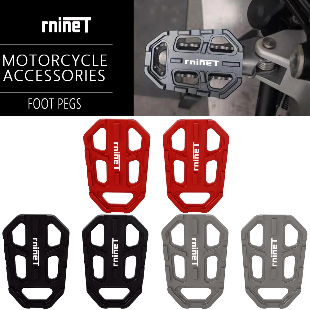 Billet Wide Foot Pegs Pedals Rest Foot pegs 2016-2024 Motorcycle Accessories For BMW R Nine T Scrambler/Urban/Urban GS 2023 2024