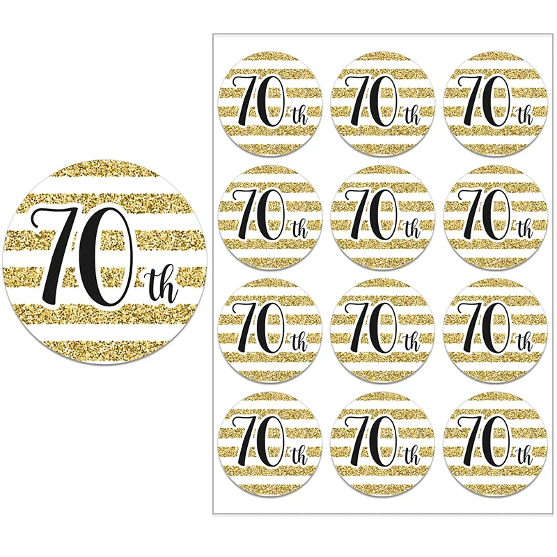 Etichetta Per Bottiglia 70° Compleanno Con Fiocco, Finitura In Oro Nero, 8,5 X 11,5 Cm Happy Birthday 70 – Decorazione Di Compleanno Per Donne E Uomini (70