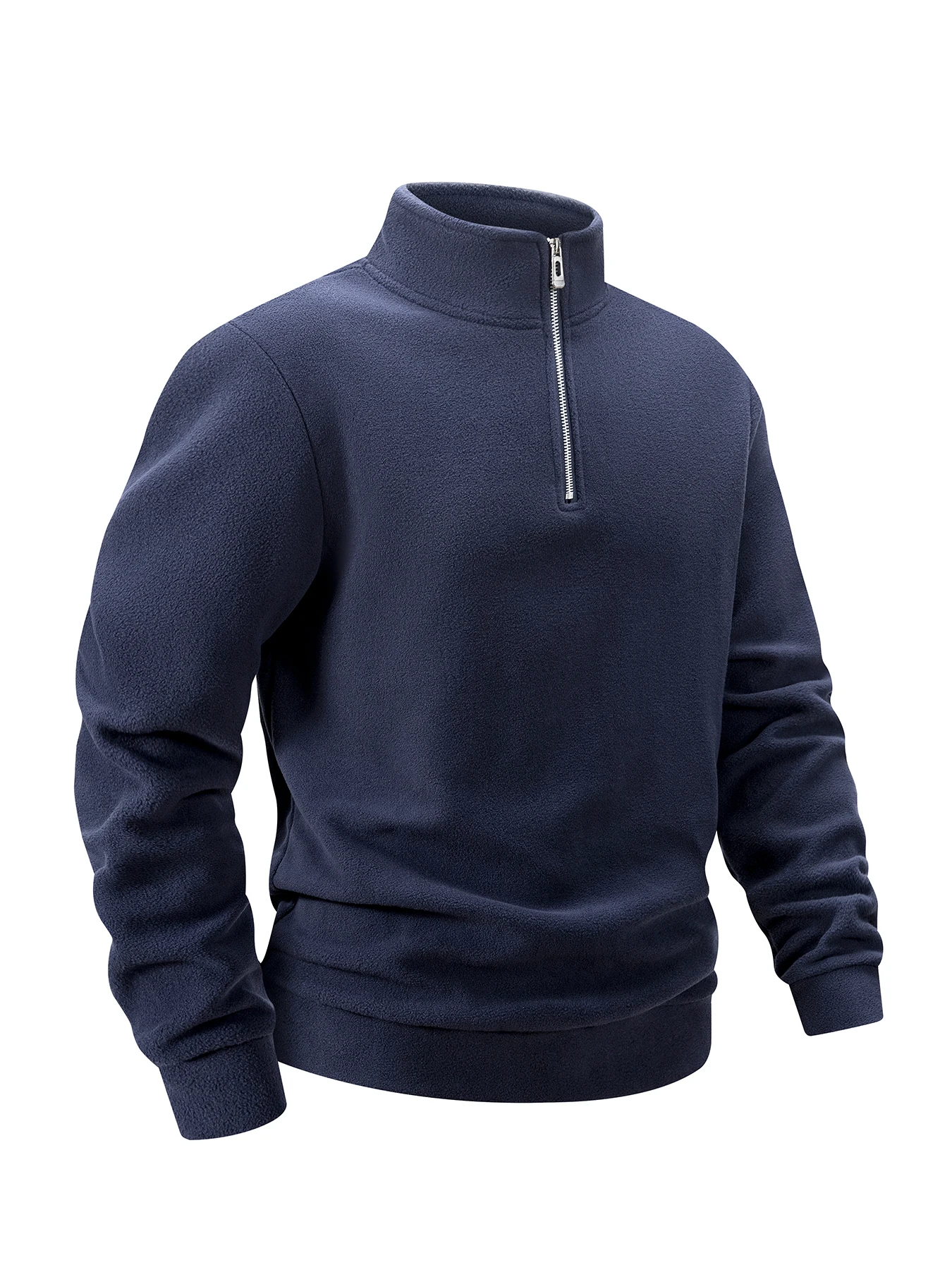 2025 Men Casual Fleece Sweatshirts Tops Men Sport Classic Stand Collar Sweatshirts Men’s Quarter Zip Hoodie Basic Pullover 3XL 3