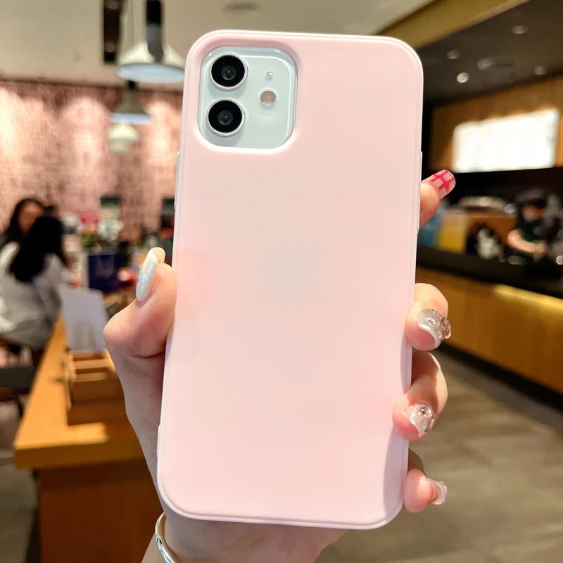 Luxury Soft Silicone Matte Shockproof Phone Case - Solid Color Cover