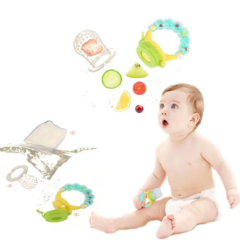 

Baby Teether for Teeth Bebe Pacifier Fresh Food Feeder Babies accessories newborn Silicone Rice Cereal Fruit Bottle Squeeze