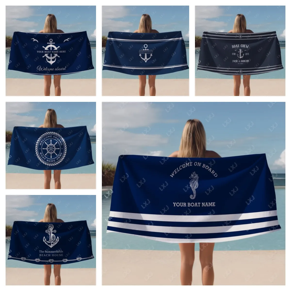 Beach Towels Personalized Name Quick Dry Sand Free Large Soft Lightweight Bath Towel for Adults Kids Travel Pool Beach