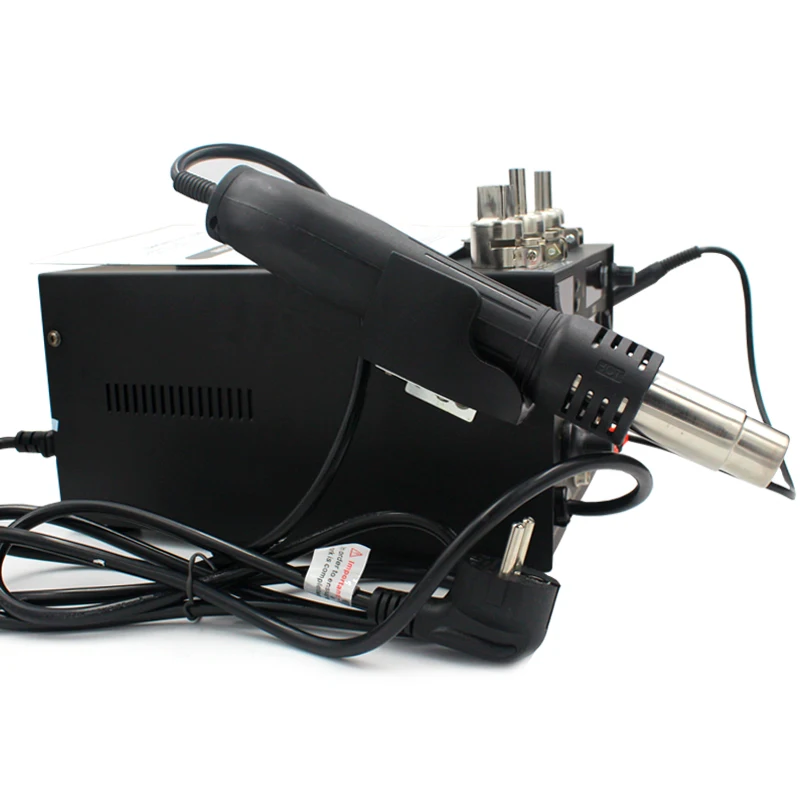 Saike 909D Soldering Iron 220V 110V Hot Air Gun Station + Soldering iron + DC Power supply 3in1 electric rework station Adjustable