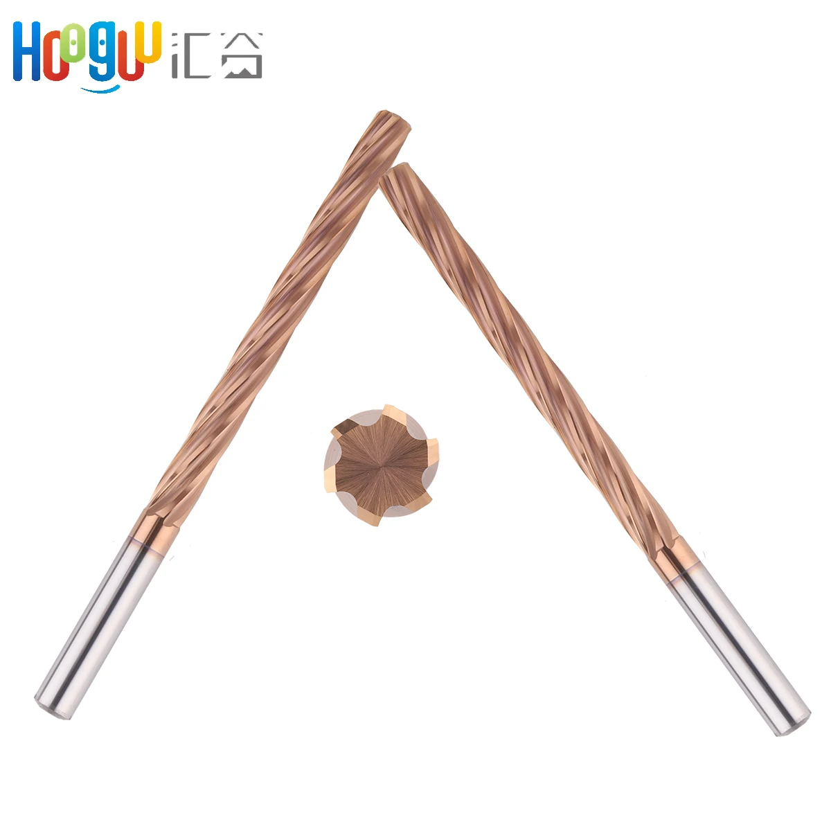 Reamer HRC60 H7 Carbide Spiral Bronze Coated Extended Machine Reamer