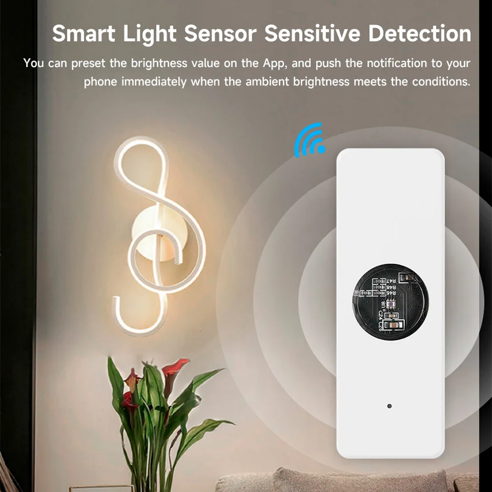 Tuya WiFi Light Sensor Luminance Sensor Illumination Brightness Detector Home Automation with Smart Life Device Linkage Tuya