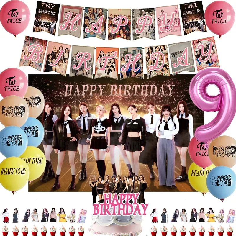 

Поющая звезда KPOP Двойной День рождения телефон баннер торт Топпер девочка украшение для вечеринки Baby Shower