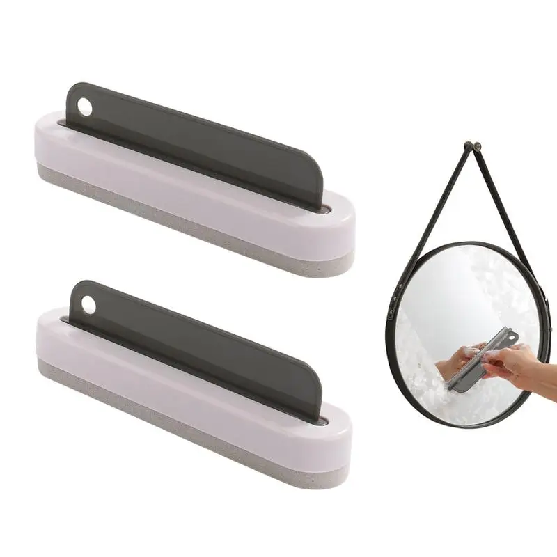 

Glass Window Squeegee Cleaner Cleaning Sponge With Handle Double-Sided Squeegee Blade & Sponge Mirror Glass Wiper Rubber Scraper