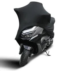 All-Weather Dual Color Motorcycle & Scooter Protective Cover - Dustproof & UV Resistant, Elastic Fabric, Indoor/Outdoor Use for 2XL  211-220cm (Black)