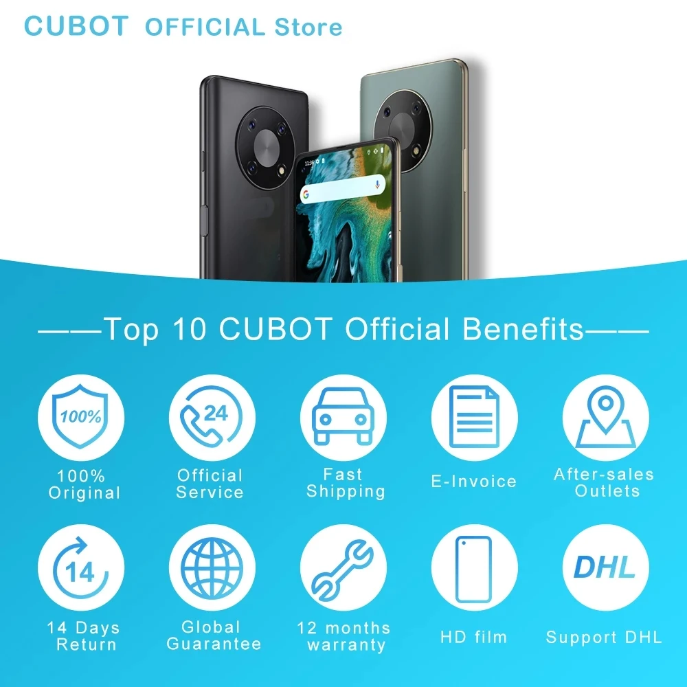 New Cubot MAX 3 Smartphones 6.95Inch Ultra Large Full Screen 48MP Triple Camera 5000mAh Battery Android 11 4G Mobile Phone NFC