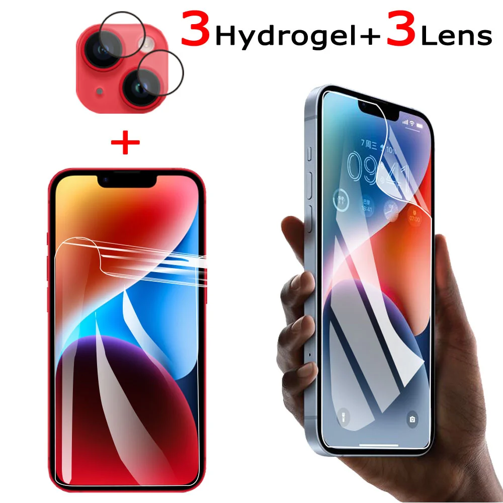 

Hydrogel Film For protection iphone 14 pro max camera protector iphone 13 promax Clear Soft Film iphone14 plus Screen Protector i Phone 13 14 i14 Soft Hidrogel Not Glass iphone 14pro Hydrogel Film