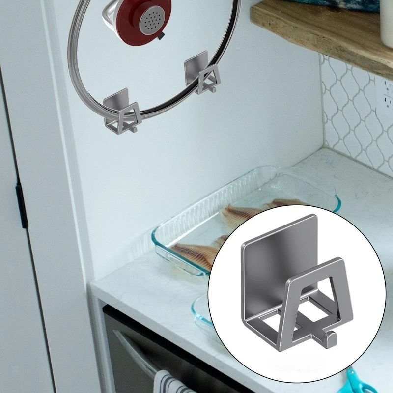 Kitchen Sponges Holder Carbon Steel Sink Sponges Drain Drying Rack Pot Cover Rack Self Adhesive Storage Holder Kitchen Organizer