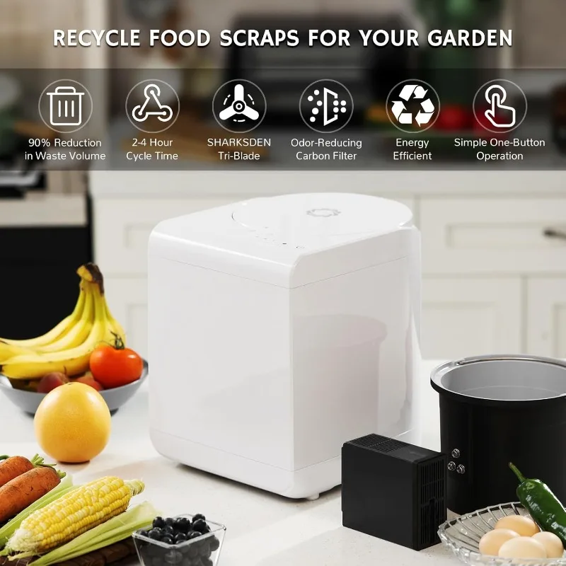 Airthereal Revive Electric Kitchen Composter, 2.5L Capacity with SHARKSDEN&reg; Tri-Blade