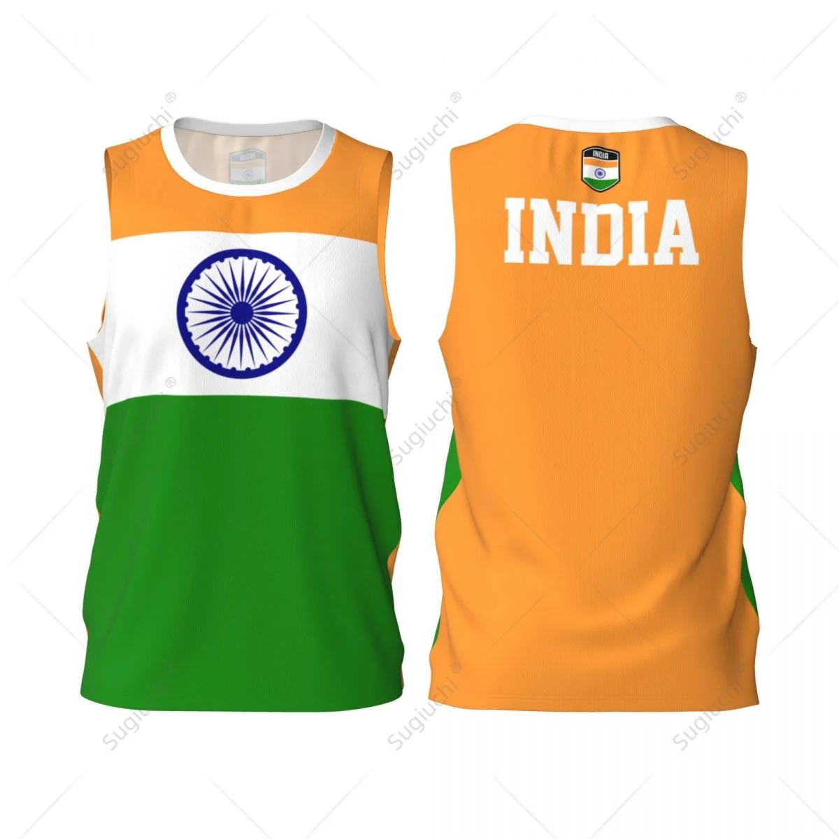 

India Flag Men Basketball Sports Jersey Running Fitness Multifunction Sleeveless tshirt Exclusive Custom Name Nunber