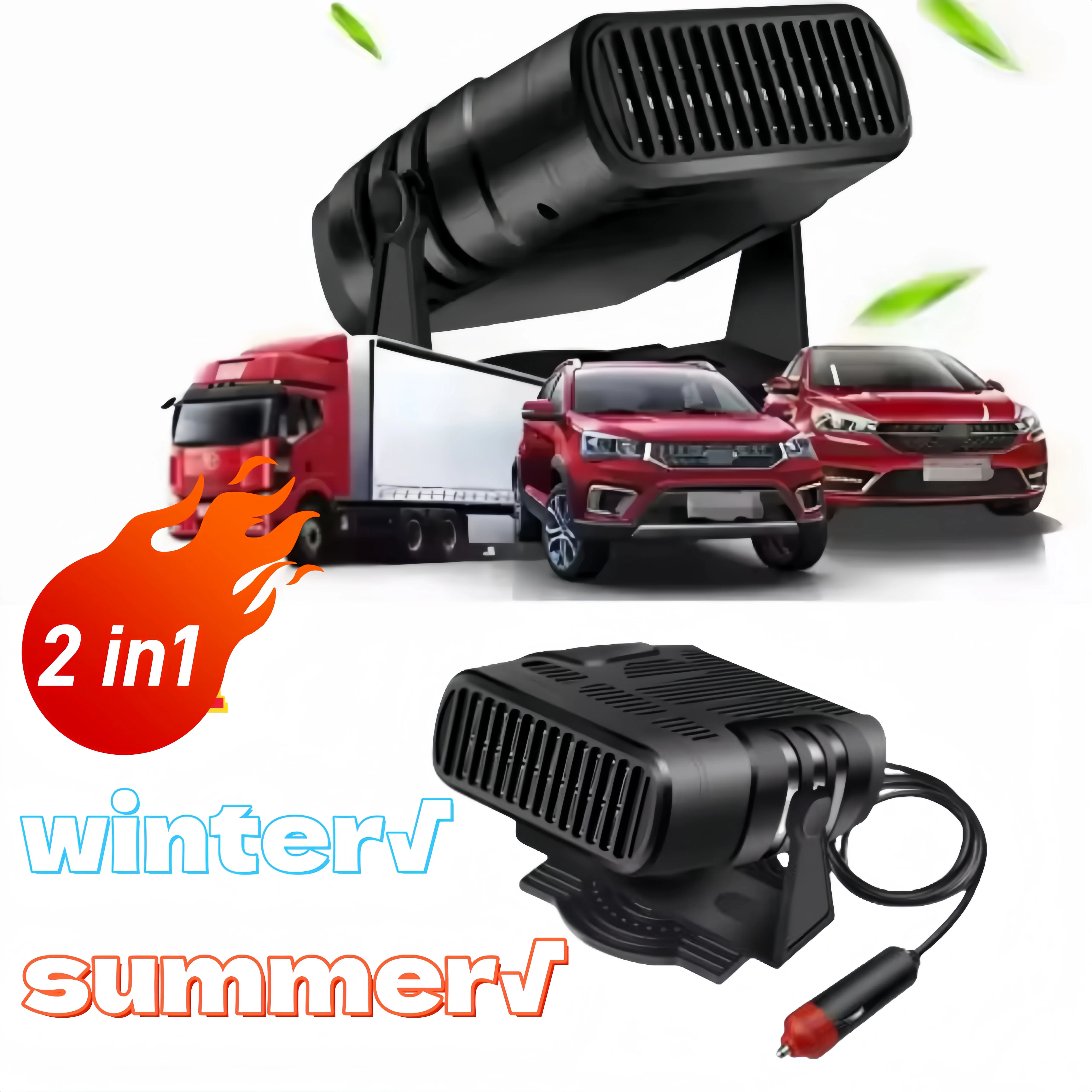 Dégivreur de chauffage de voiture Portable 12V 24V, ventilateur de refroidissement, désembuage de pare-brise, chauffage rapide, séchage de véhicule automobile 1 Dégivreur de chauffage de voiture Portable 12V 24V, ventilateur de refroidissement, désembuage de pare-brise, chauffage rapide, séchage de véhicule automobile 1