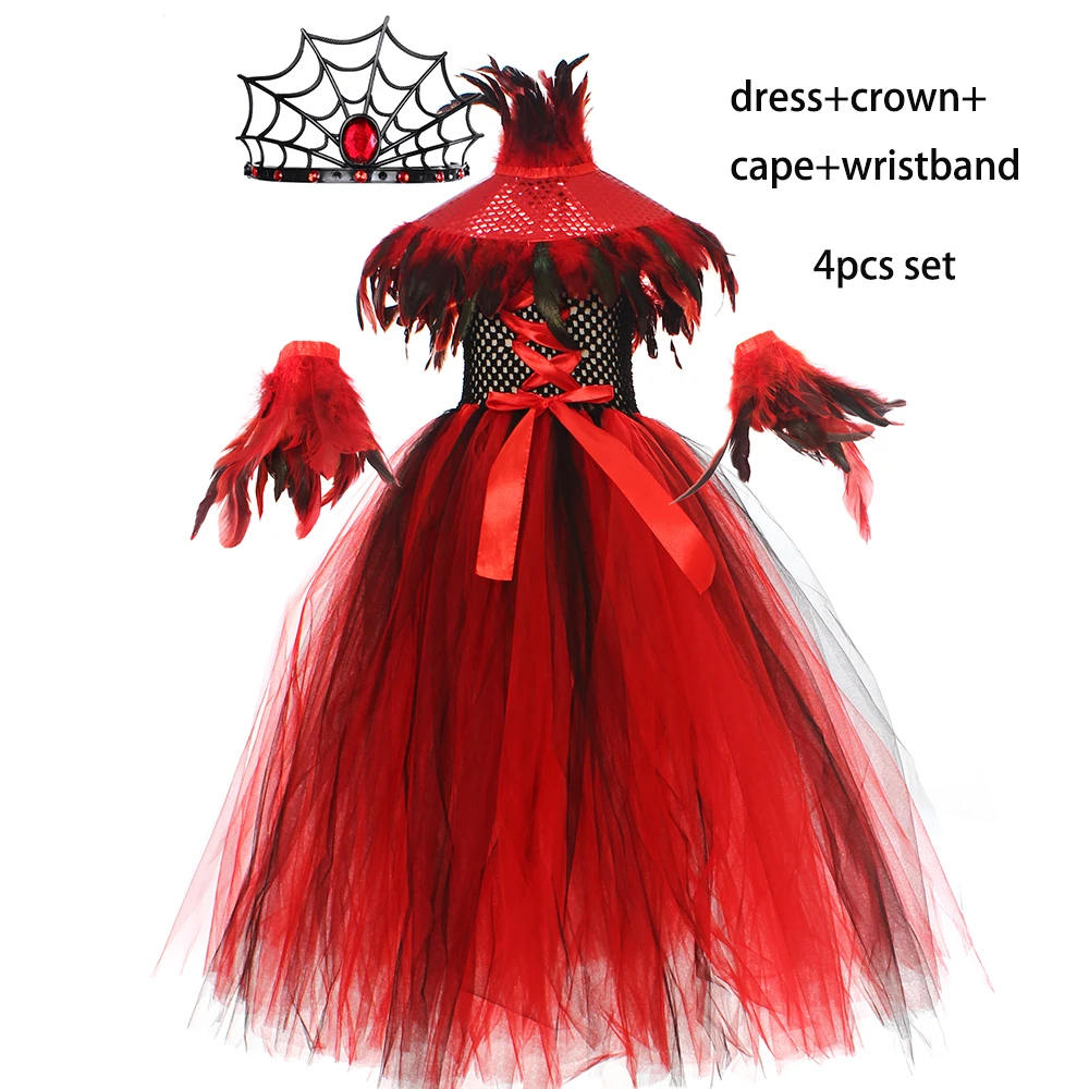 Costume Da Vampiro Regina Per Ragazze Con Zanne, Rosa E Tatuaggi - Set Completo Vestito Medievale Per Halloween E Carnevale (Taglie 110-160 Cm) - 2