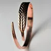 Vintage Pure Cooper Feather Wing Cuff Bangle for Men Women Fashion Punk Style Wristlet Party Jewelry Gifts 5