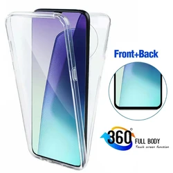 360° Full Body Transparent Silicone Phone Case with Screen Protector for Soft Silicone