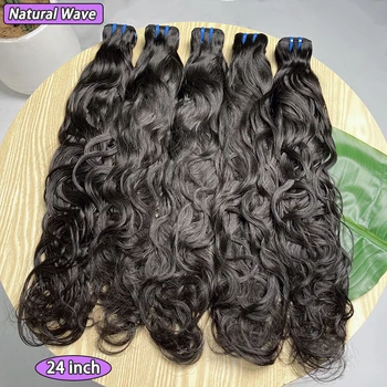 18A Natural Wave Hair Bundles Double Weft Vietnamese Wavy Natural Black Color #1B 100% Raw Virgin Human Hair Weave Extensions