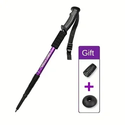 Enhanced Shock - Absorbing Adjustable Trekking Poles - Collapsible, Strong, and Lightweight (PURPLE)