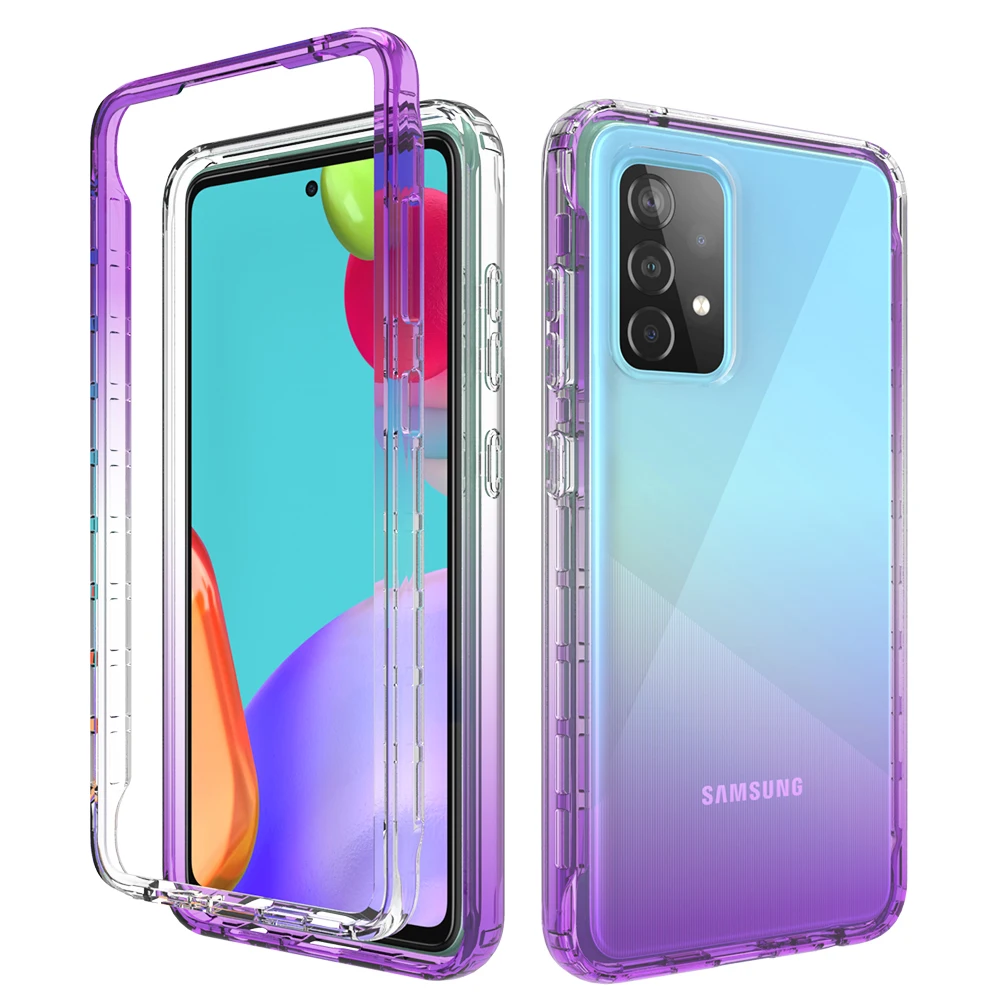 Antiurto Sfumatura Di Colore Cassa Del Telefono Per Samsung Galaxy A52 5G 4G A72 A52S 5G A42 5G A32 A22 A12 A51 A71 Trasparente Della Copertura Poster