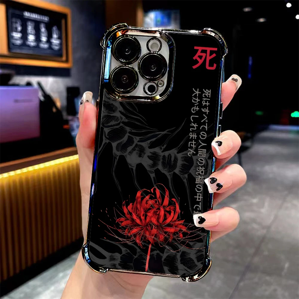 Stylish Anime Tokyo Ghoul Plating Phone Case with Anti-Fall Airbag Protection