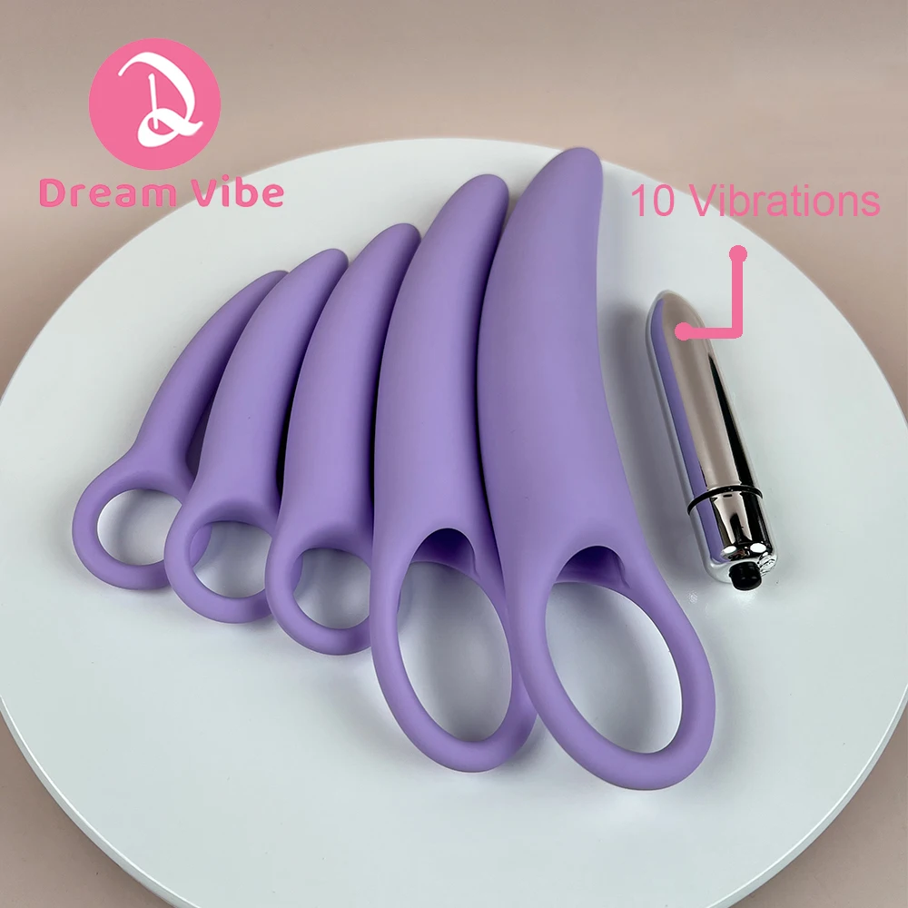 5pcs Vagina Dilator Kit with Vibrating Bullet 10 Vibrations Vaginal Expander Female Dilators Sex Wellness Toy for Woman Pleasure