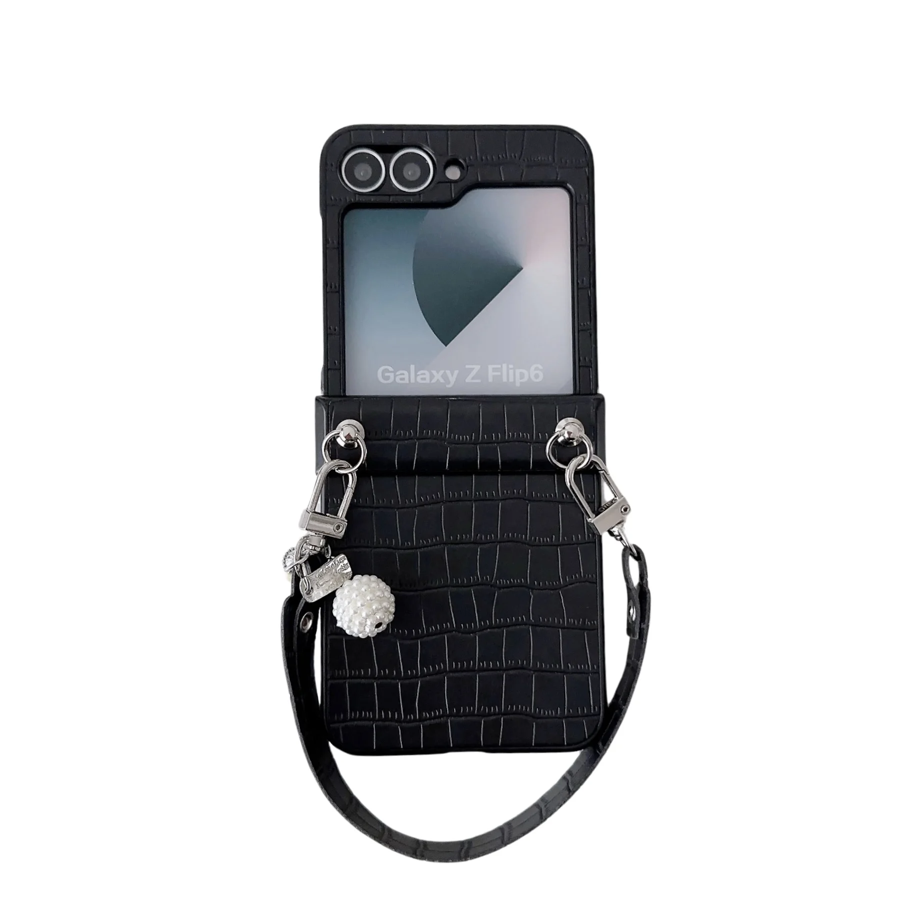 Alligator Pattern PU Leather Phone Case with Wrist Strap - Shockproof Protection Cover