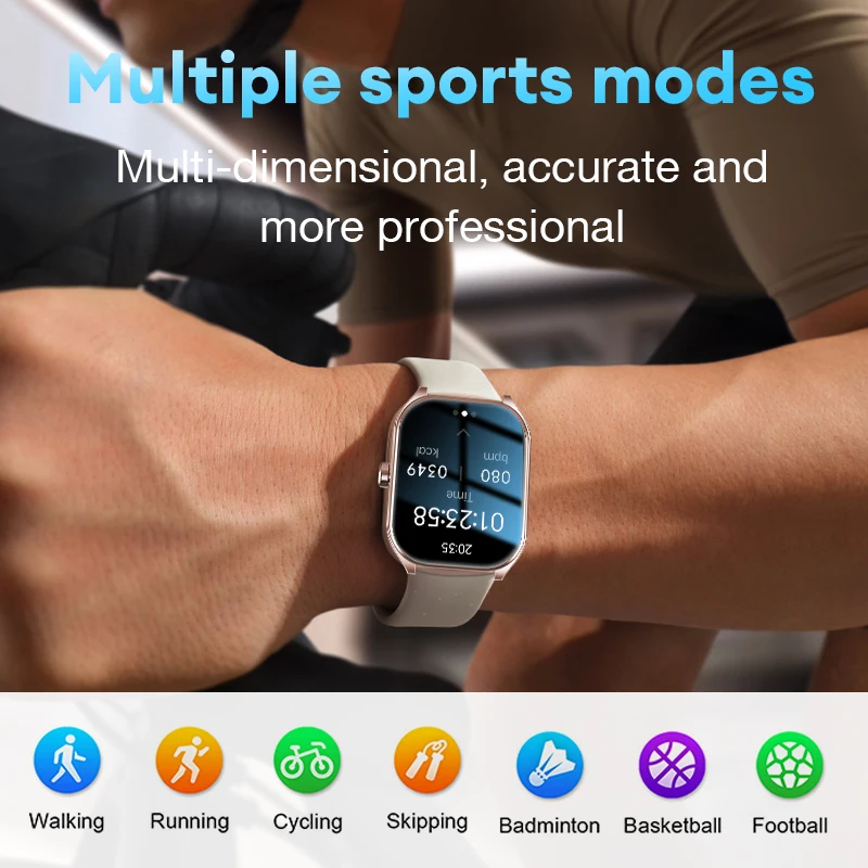AOLON Smart Watch 2.01'' AMOLED Curved Screen IP68 Waterproof Bluetooth 5.3 Call AI Vioce Assistant Fitness Smartwatch for Men 3