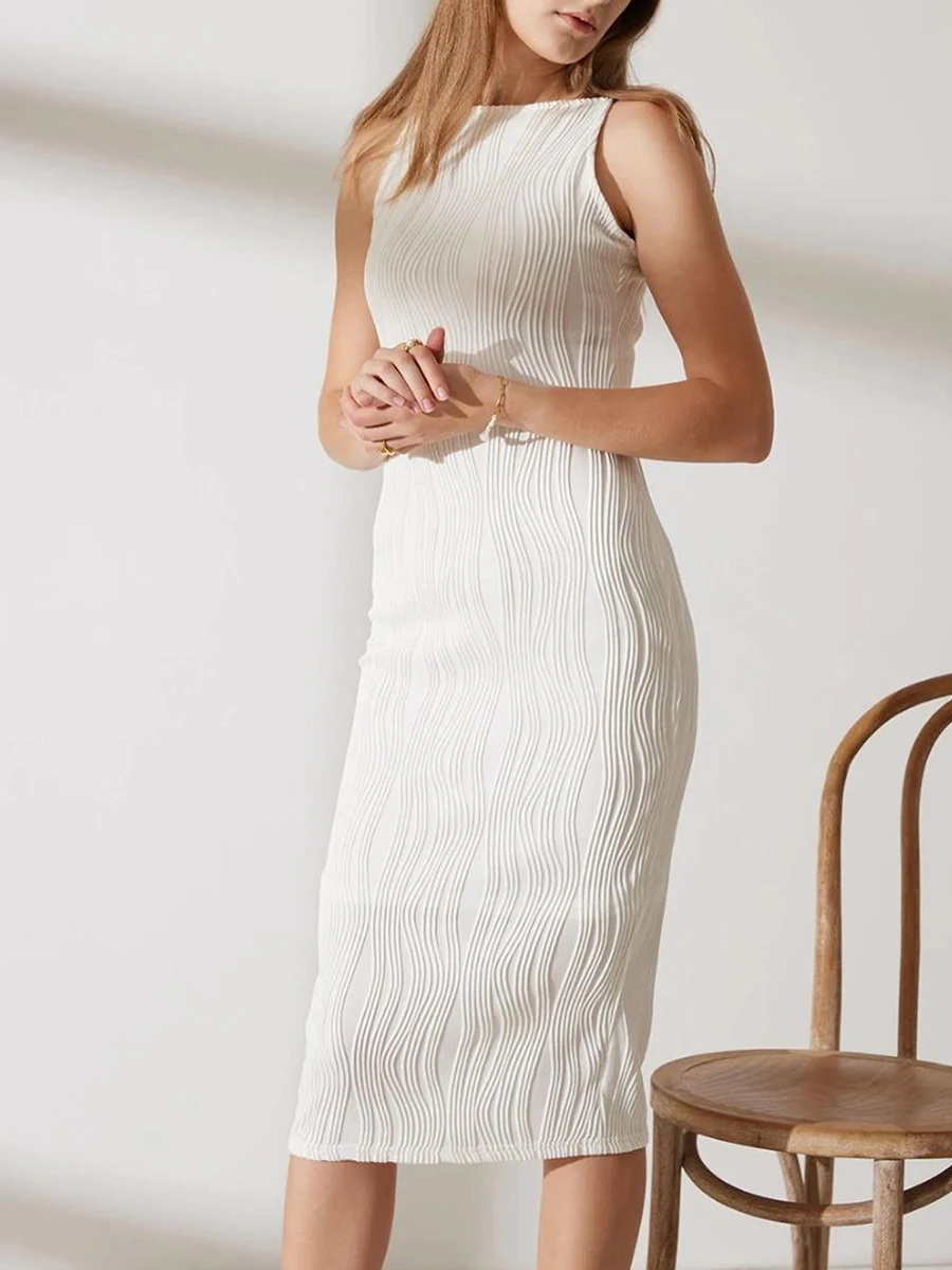 

Ladies Women Y2k Dress Sleeveless Bodycon Dresses Slim Fit Backless Solid Slim Fit Pullover Dress Party Clubwear Streetwear