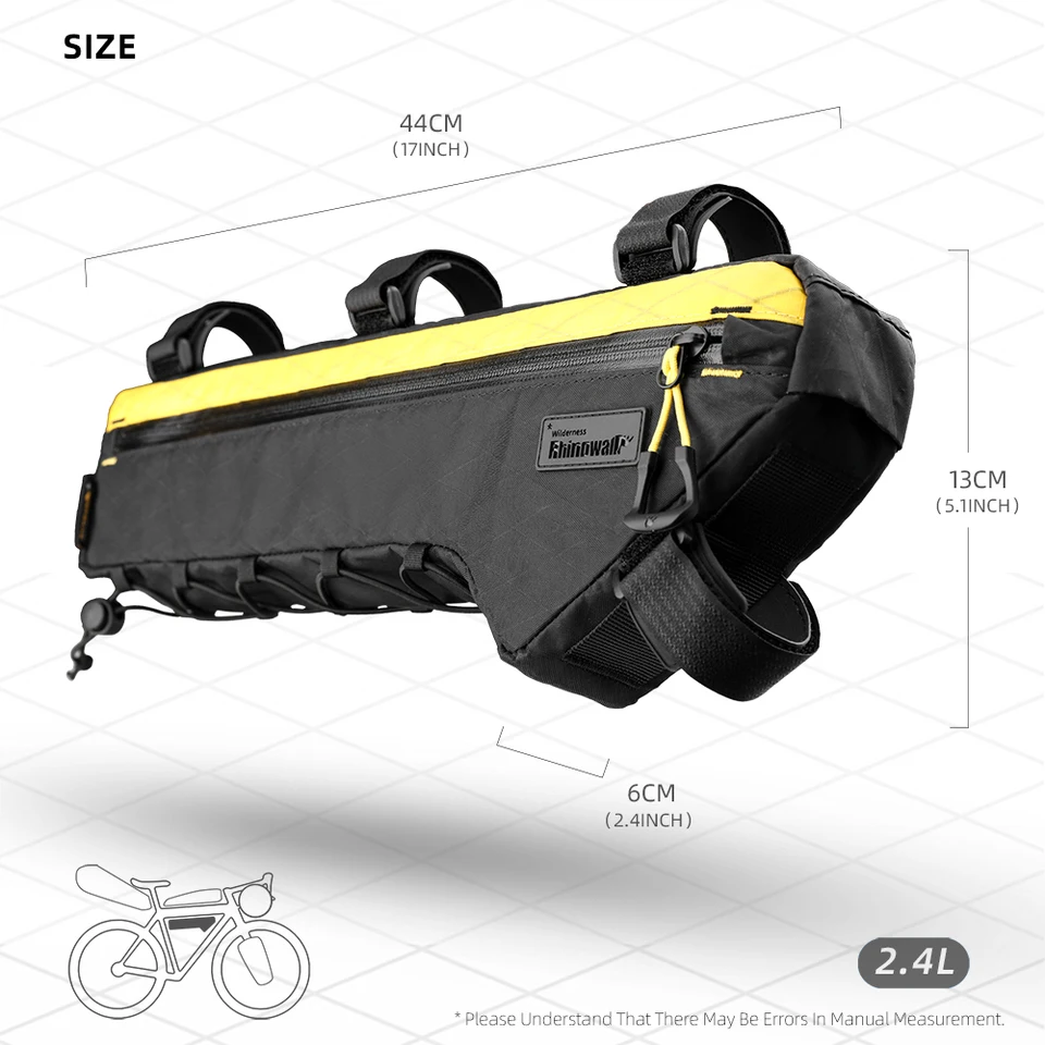Borsa Da Telaio Bici ROCKBROS 0.9L Impermeabile - Per MTB, Gravel, Corsa, Con Cinghie Regolabili - Foto 3
