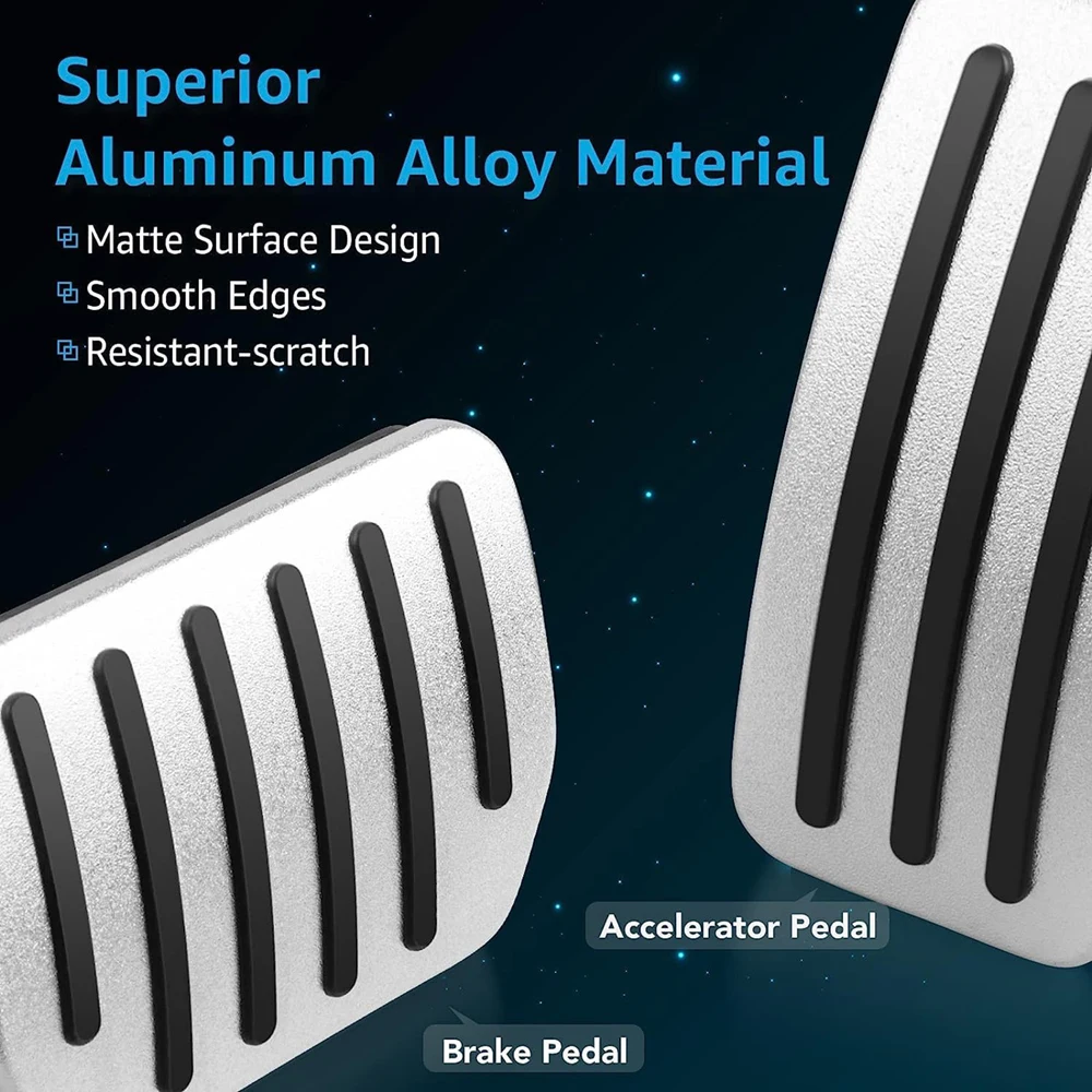 Fußpedal-Pads-Set für Tesla Model Y Juniper 3 Highland 2021–2025, rutschfeste Aluminium-Brems- und Gaspedalabdeckungen, Zubehör – Detail 9