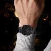 Hannah Martin Mens Business Quartz Watch Japanese Original Movement Stainless Steel Casual Ultra Thin Fashion Silver Black Watch 5