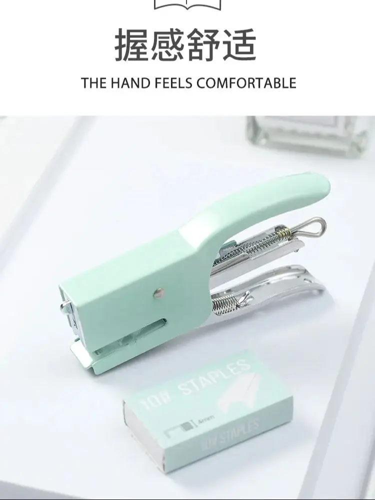 사무실용 미니 스테이플러 15매 용량 소형 휴대용 데스크 스테이플러 종이 공예 학교용 부드러운 작업