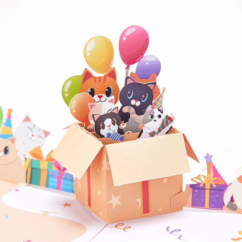 Cute Cat Pop up Birthday Cards 2 | Cute Cat Pop up Birthday Cards 2