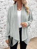 Autumn and Winter New Women's Long Sleeve Solid Loose Cardigan Coat Women 1