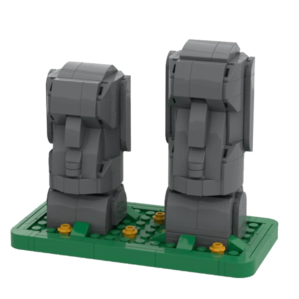 MOC The Statue Of Easter Island Model Moai Bricks Moai Landmark World Famous Architecture Building Block Kids Toy Birthday Gift